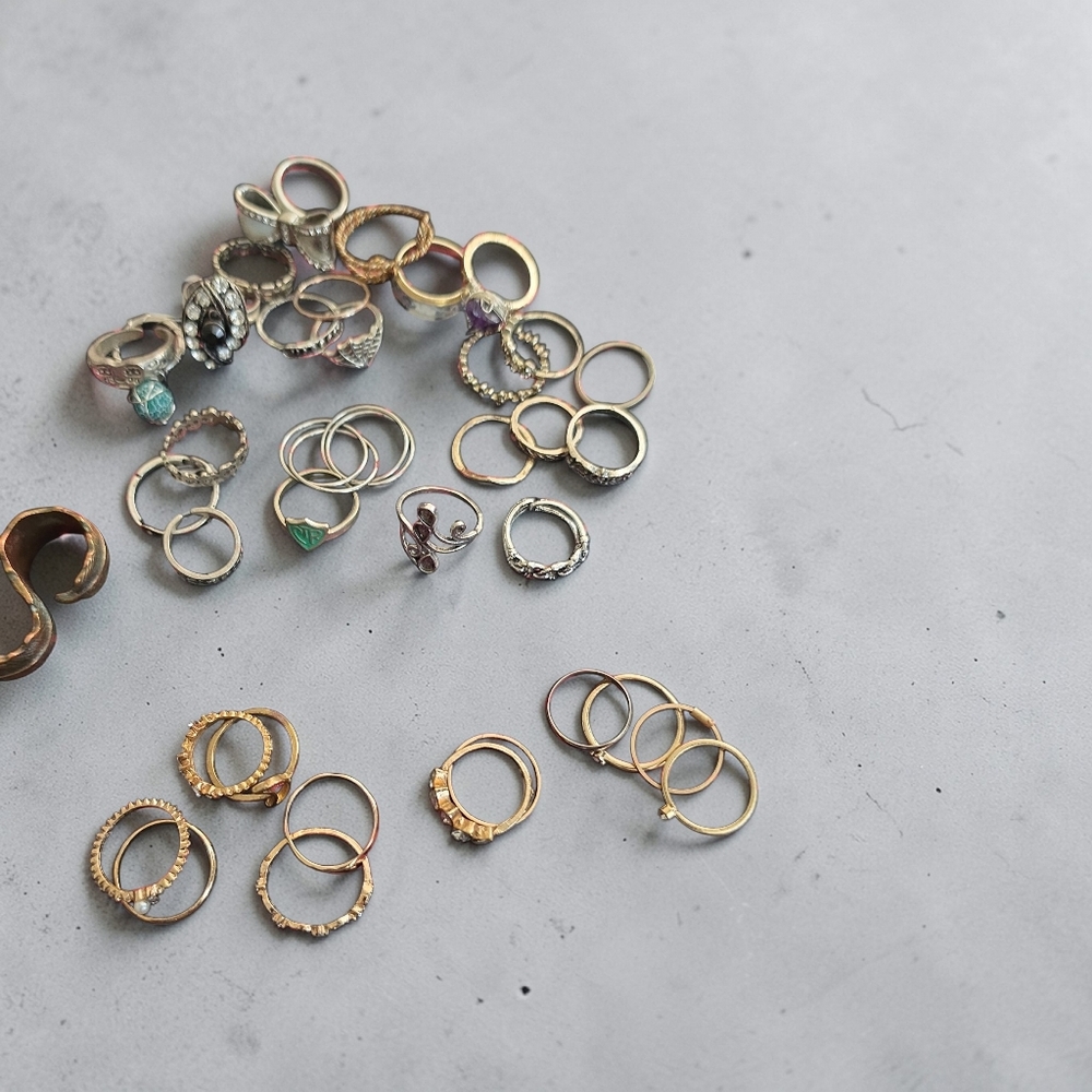 Mixed Gold And Silver Stackable Ring Set - Women … - image 1